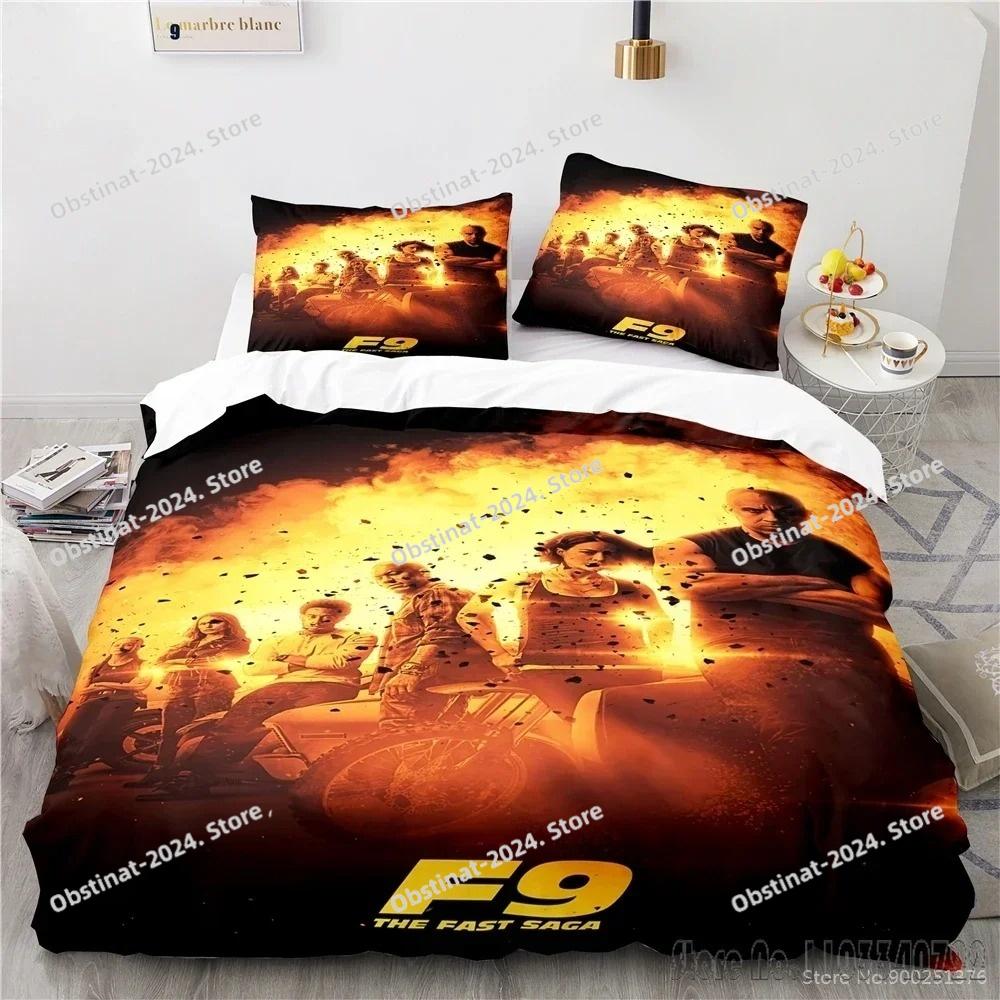 3D Printed Fast and Furious Love Child Duvet Cover Set HD Comforter Cover Bedclothes for Kids Bedding Sets Bedroom Decor