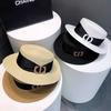 Hat Women's Summer Shade Sunscreen Flat Top Celebrity Top Hat Seaside Fashion Sun Hat New High-end Straw Hat