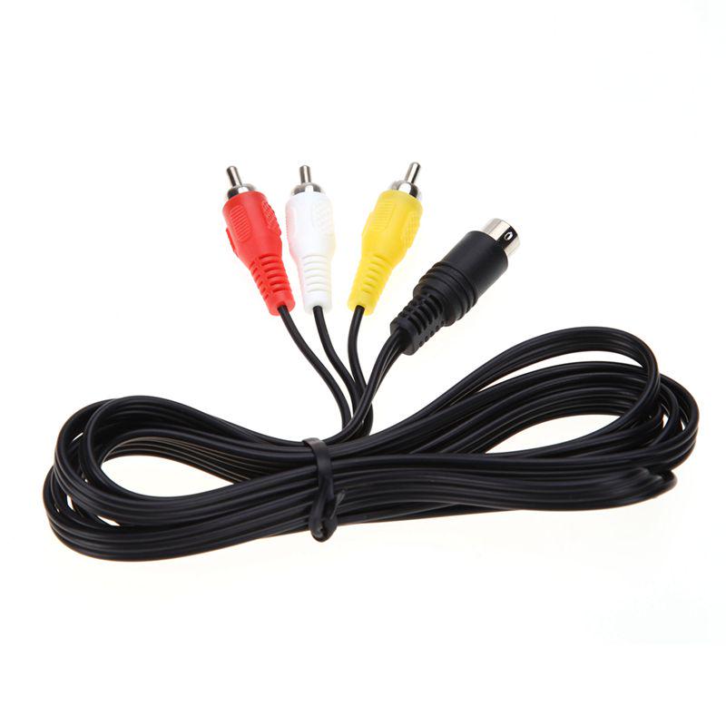 3RCA 1,8 m 9-Pin Audio-Video-AV-Kabel für SEGA Genesis 2 und 3 Hochwertiges AV-Kabel 9-Pin-Anschluss Spieladapter-Kabel