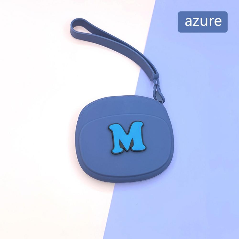 Letter Storage Bag Silicone Coin Purse Wallet with Lanyard Portable Data Cable Earphone Organizer Key Pouch Waterproof Wallets