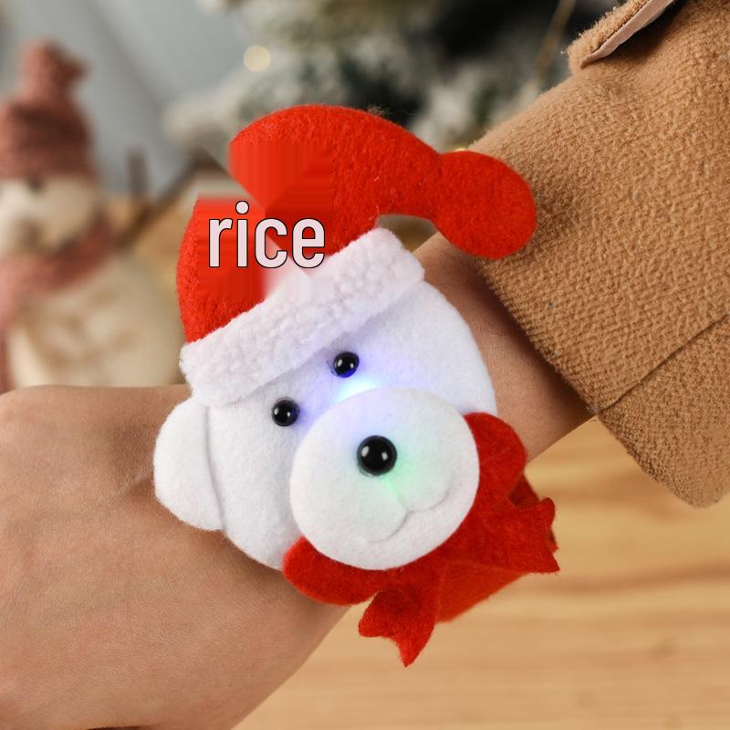 Children's Christmas Light-Up Cartoon Slap Band Watch Ornament