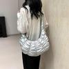 Women Solid Color PU Leather Shoulder Crossbody Bag Pleated Padded Handbag Purse