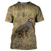 Camouflage Hunting Animals Quail 3D Print Summer Men's O-Neck T-shirt Casual Short Sleeve  T Shirt
