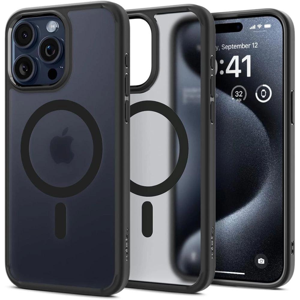 Etui Spigen Ultra Hybrid Mag Z Magsafe Na Iphone 15 Pro Max - Przezroczysto-Czarne