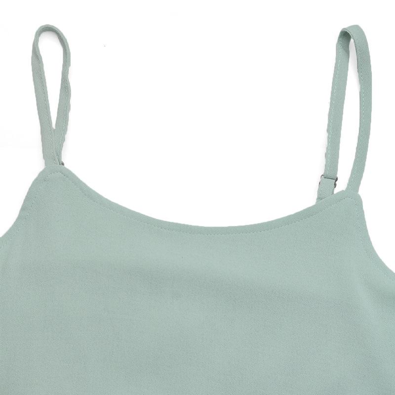 Women's Summer Casual Solid Color Irregular Split Halter Dress High Waist Fake Two Dress