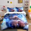 Elegant Blue-Haired Fantasy Art Bedding Duvet Cover Set  (1*Duvet Cover 2*Pillowcases, Without Duvet Insert)