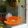 Ptačí krmítko na přísavku do okna Průhledný plastový tác na ovoce želé semínka Snadná instalace Čisté venkovní krmítko pro pozorování ptáků na zahradě
