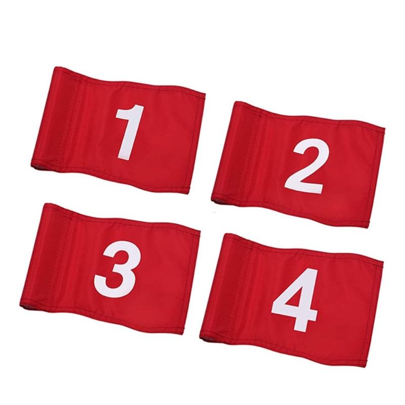 

4Pcs Golf Training Course Putting Green Flag 1-4 Practice Numbered Golf Flag Tear Resistant Outdoor Pratice Equipment 1