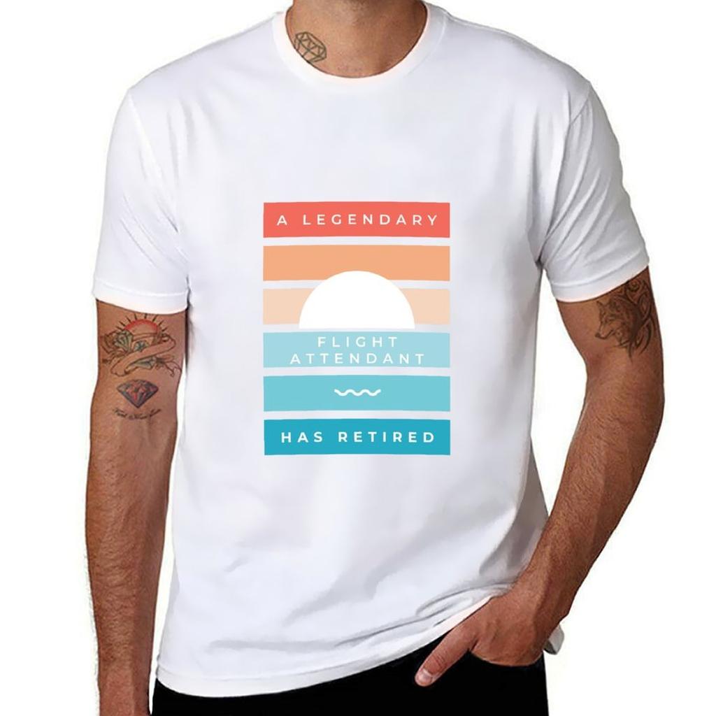 Funny Retired Flight Attendant Retirement TShirt Running Gym Short Sleeve Sports Tee