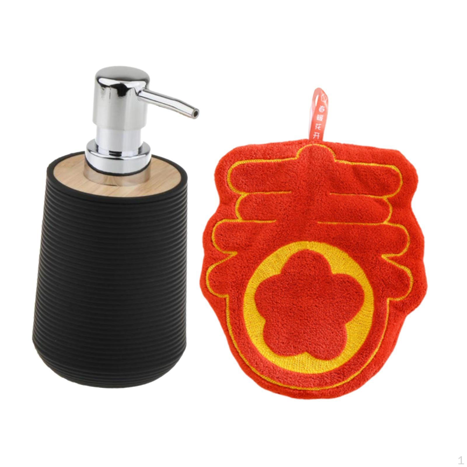 

Диспенсер для мыла для рук, геля для душа, с полотенцем, флакон с дозатором для лосьона, для ванной комнаты black chun Word