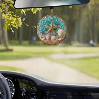 Starfish & Shell Hanging Ornament Acrylic Coastal-Themed Decor for Christmas Tree Home Party Beach Style Gift Idea