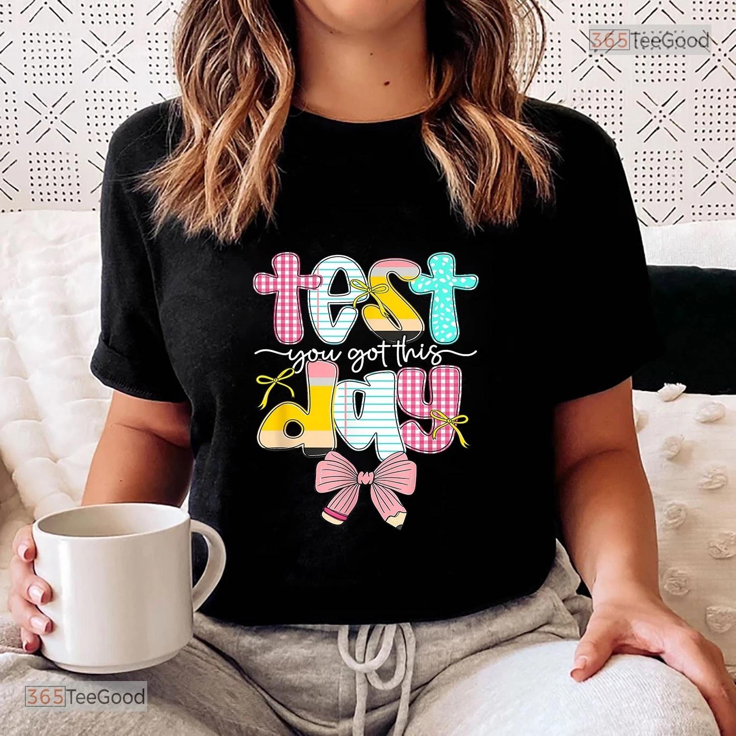 Coquette Bow Pencil T-shirt - Test Day You Got This Cute School Testing Tee 4XL