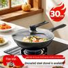 maxcook Non-Coated Refined Iron Wok