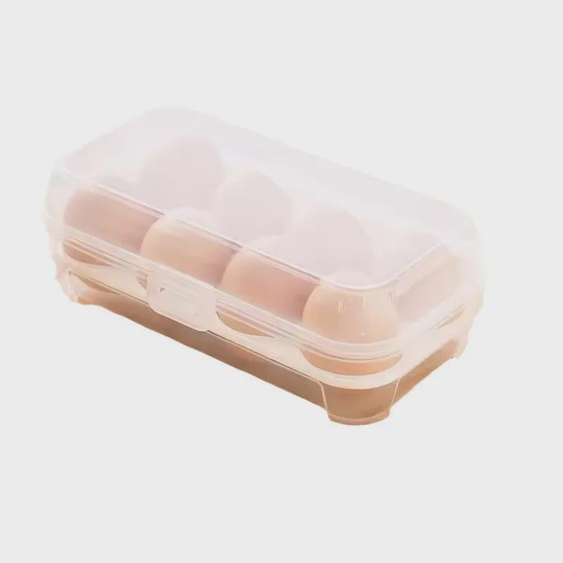 Nárazuvzdorný přenosný box na kempingová vejce – plastový zásobník na vejce odolný proti rozbití, vhodný na cesty a proti pádu