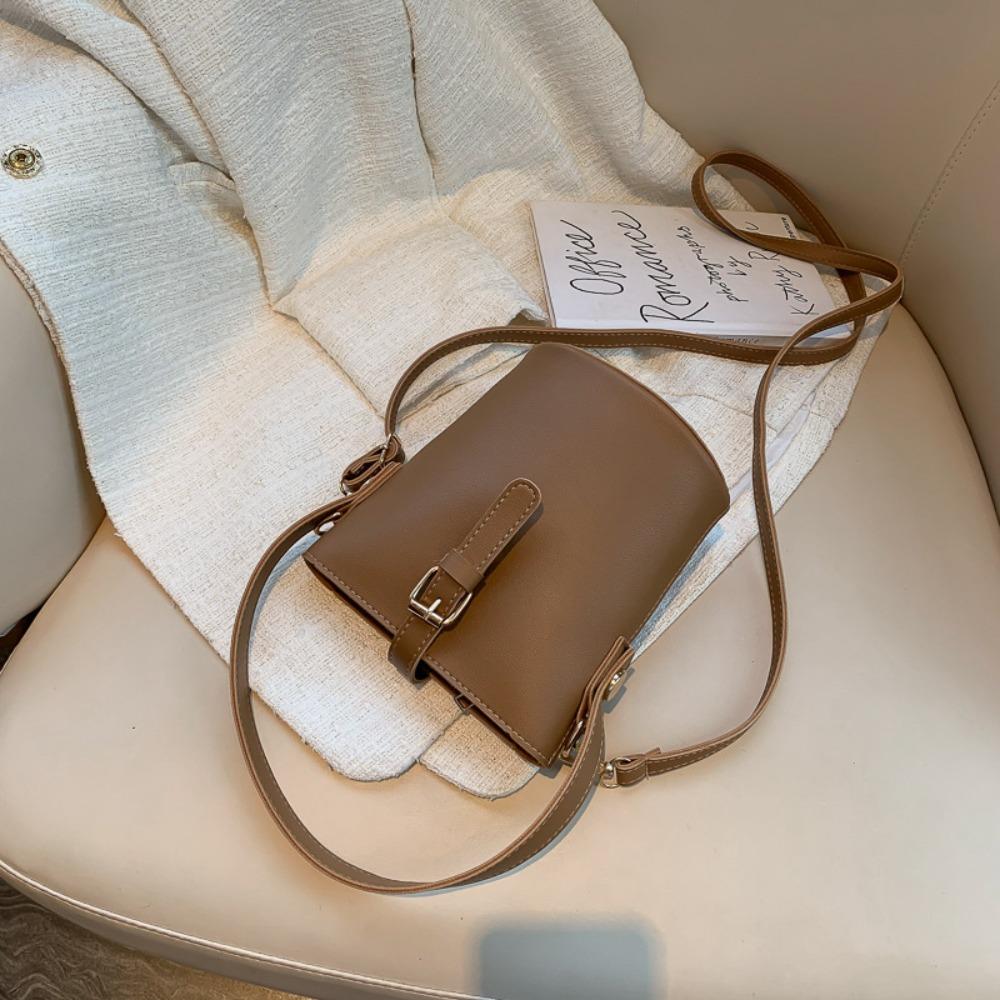 

Minimalist Design Sweet Shoulder Bag Solid Color Luxury Handbag Elegant Underarm Tote Bag Party коричневый