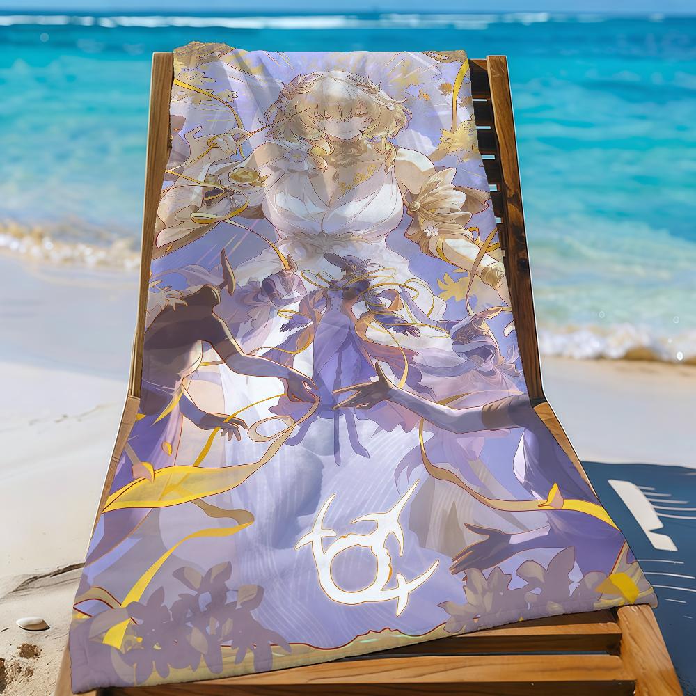 Game Aglaea Honkai Star Rail Towel Sports Quick Dry Travel Camping Gear Sandproof Soft Light Large Beach Towel