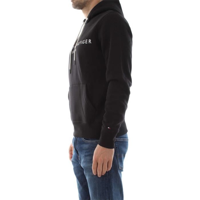 TOMMY HILFIGER MW0MW10752 TOMMY LOGO HD SWEAT-SHIRT Homme JET BLACK