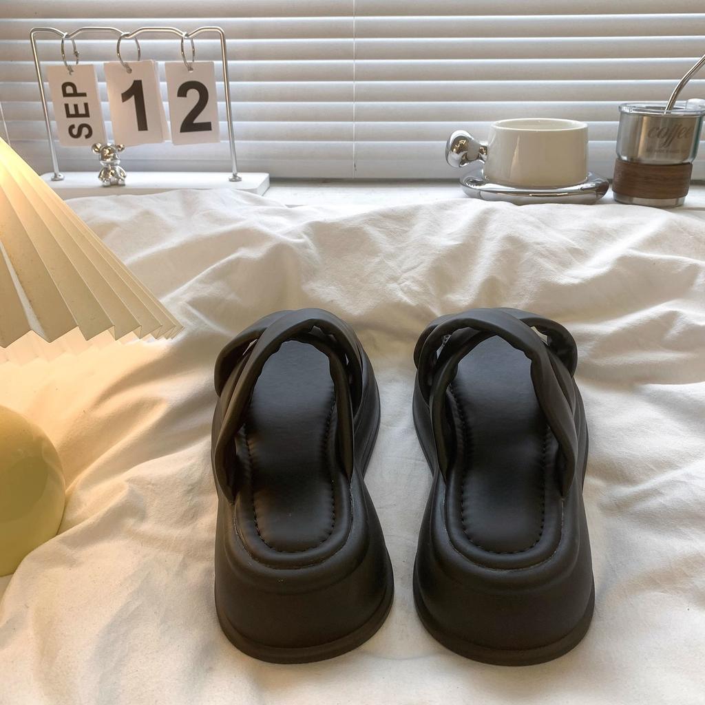 Hausschuhe Damen Sommer dicker Boden 2025 neue Modelle tragen Sommer kühle Hausschuhe Mode Damen treten auf Scheiße Gefühl