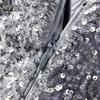 Peacebird Women's Grey Sequined A-line Midi Skirt