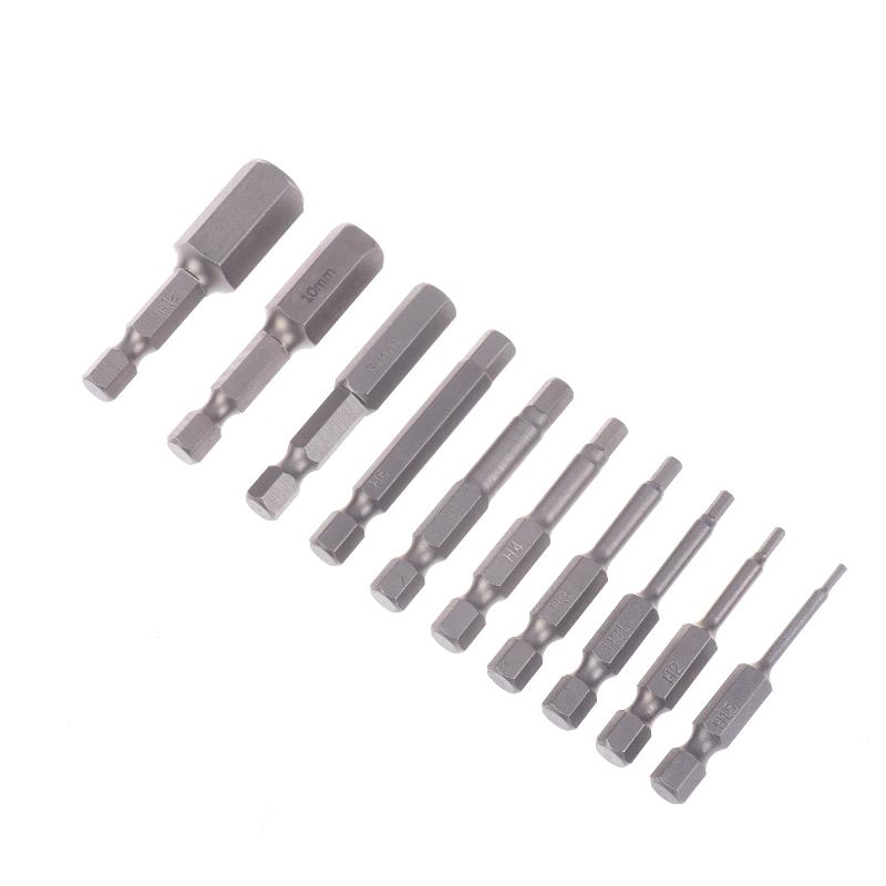 10Pcs Hex Shank Magnetic Head Screw Driver 50/100Mm Screwdriver Bits H1.5-H12 Nut Driver Set Power Drill Adapter Screw Driver