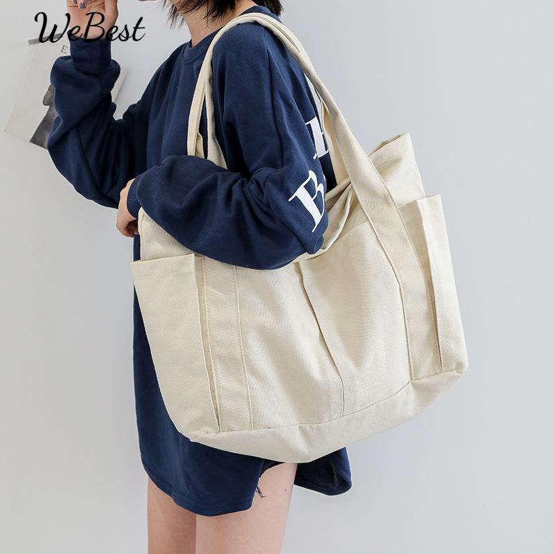

New Trendy Korean-style Casual Large-capacity Shopping Bags белый
