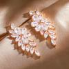 ZAKOL Fashionable Exquisite Leaf Style Copper Zircon Dangle Earring For Women Novel Charm Daily Party Jewelry Gifts