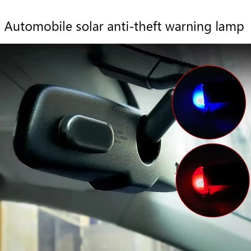 Easy Install Car Security Light, Solar Powered LED Warning Light, Red/Blue
