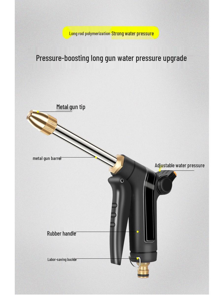 

All-Metal Rubber-Coated High-Pressure Garden Hose and Nozzle Set for Car Washing