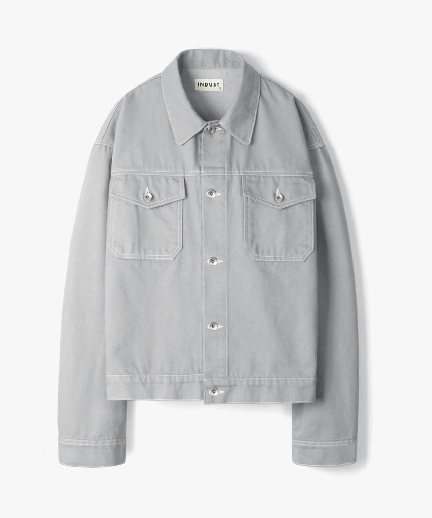 Indust Florence Washed Denim Trucker Jacket_Gray