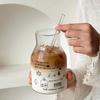 Simple Line Graffiti Glass,650ml Cold Brew Coffee Cup Large Capacity Water Glassware Office Milk Juice Drinkware Gifts