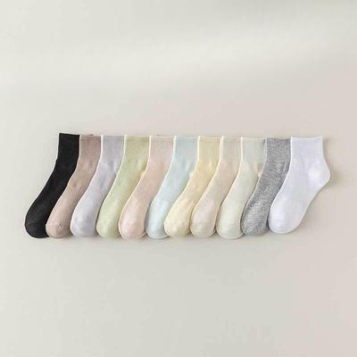 Damen Frühling Sommer Einfarbig Neuer Stil Freizeit Sport Trend Kurze Baumwollsocken
