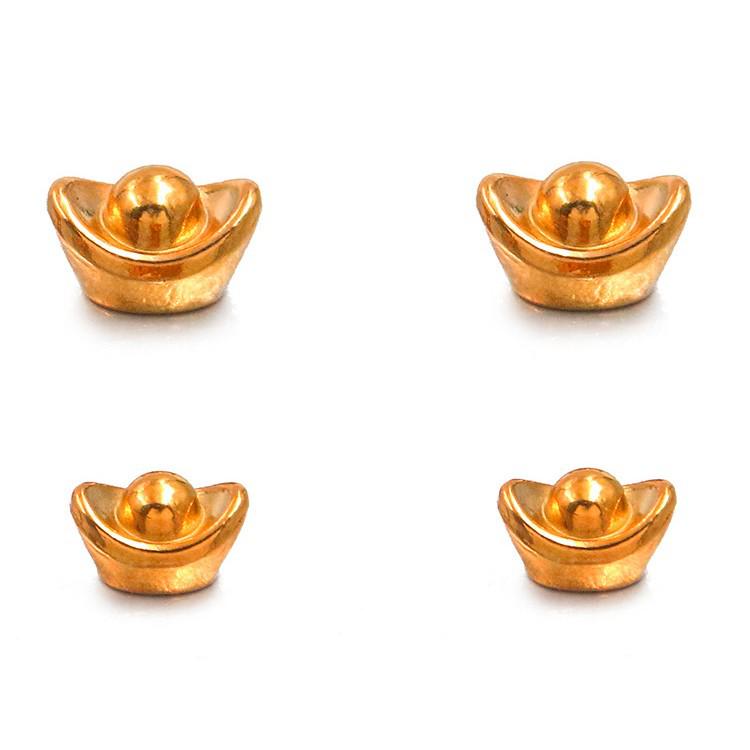 Gold-Plated 304 Stainless Steel Lucky Ingot Bead Connectors