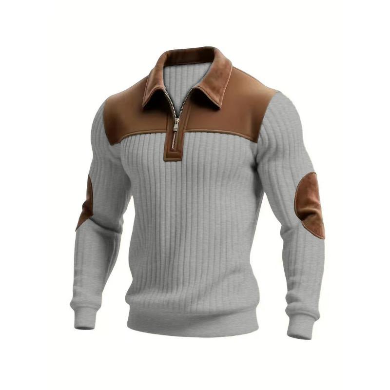 New Sweater Lapel Stitching Embroidery Casual Commuting Sports Autumn Winter Zipper Sweatshirt