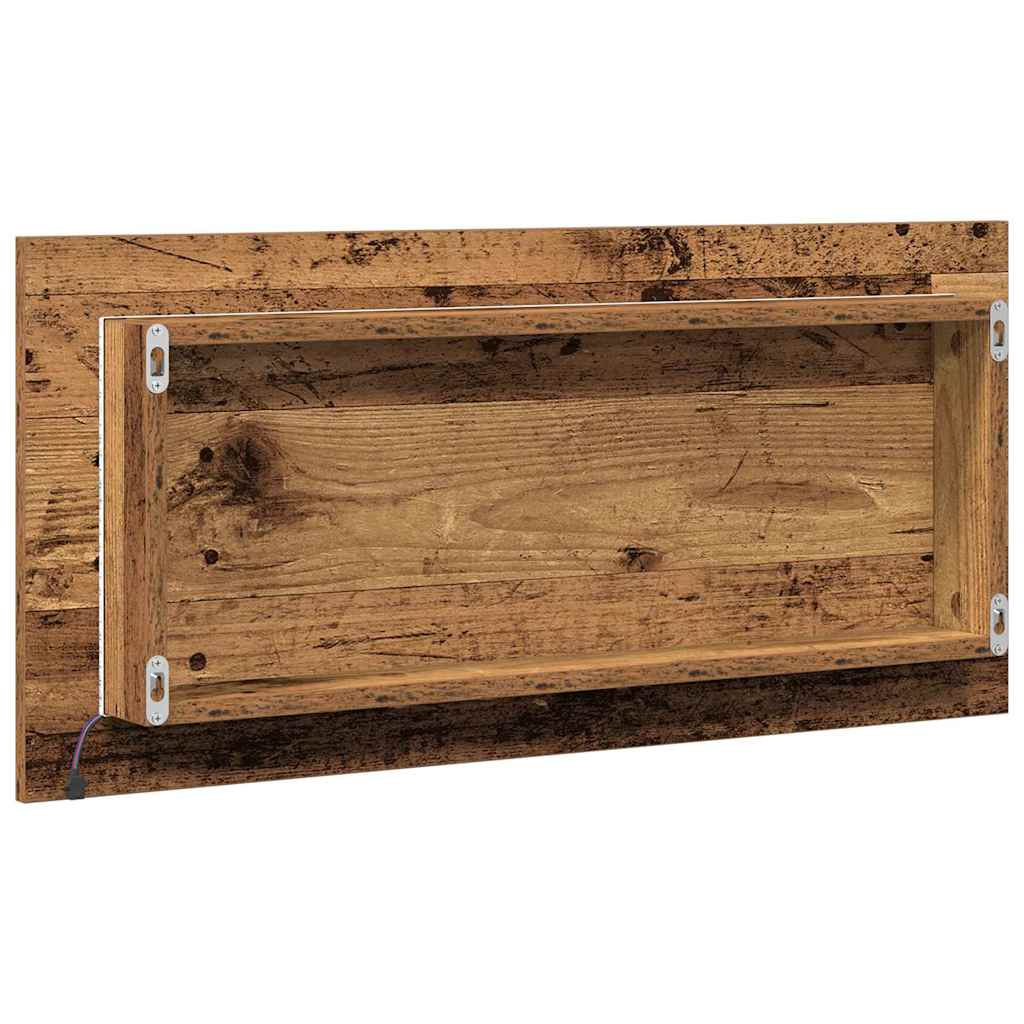 Mirror with Reclaimed Wood Frame 80 x 37 cm Glass and Engineered Wood