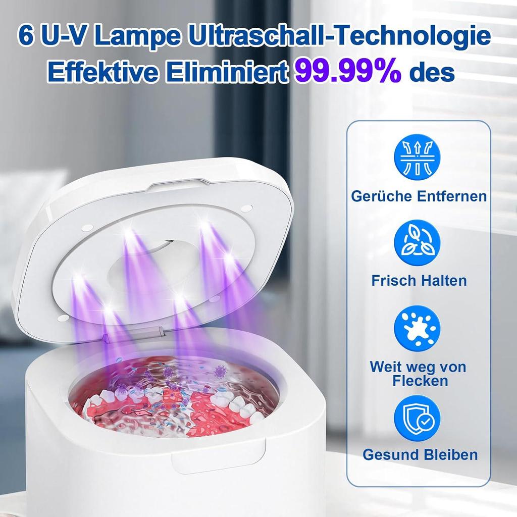 Ultrasonic UV Denture & Jewelry Cleaner for Household Use