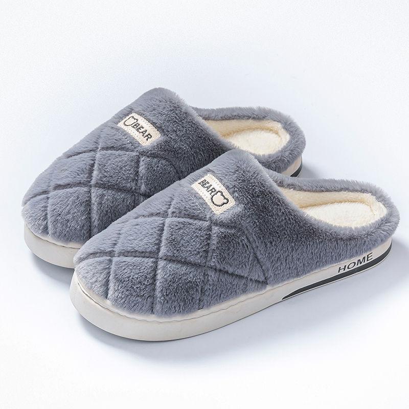 Fleece Paar Baumwollpantoffeln rutschfest dicksohlig Zuhause warm Baumwollschuhe für Männer und Frauen Großhandel im gleichen Stil