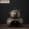 Japanese Gilded Iron Glaze Lotus Pot Warm Tea Stove Coarse Candle Heating Table Insulation Base Boiling Kettle Kung Fu Teaset