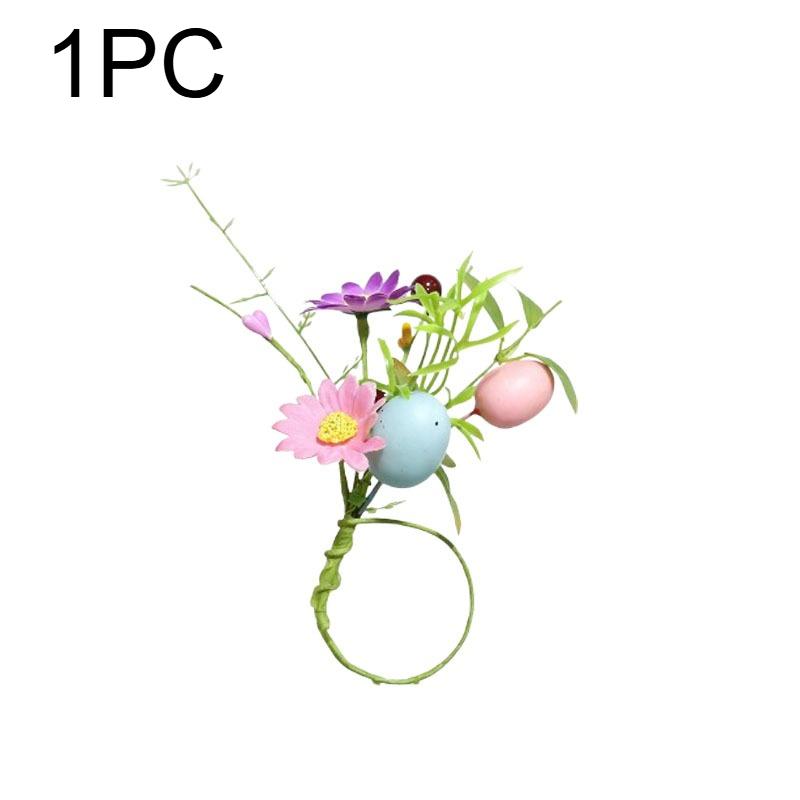 

1-12PCS 2026 New Easter Egg Flower Napkin Rings Decorative Table Napkin Holders for Party Dinner Spring Home Table Decor