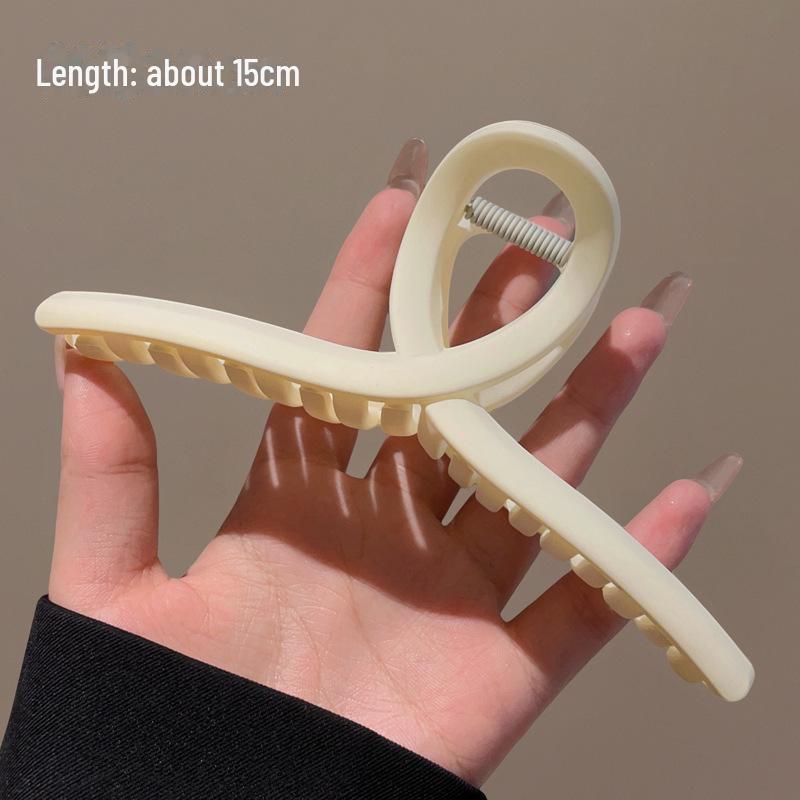 15cm Svart Oversized Hårklemme: High-End Matt Hårklype for Voluminøse Frisyrer