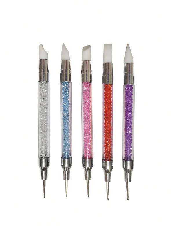 5 Nail Pen Set, Onion Powder Rod Crystal Pen, Nail Brush, Painted Pen, Nail Pen Green, Nail Arrangement Pen Set