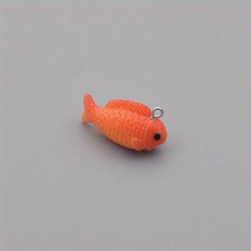 10pcs/set Resin Colored Goldfish Shark Marine Animal Series Ornament Pendant DIY Homemade Earrings Keychain Accessories