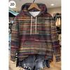 Womens Oversized Hooded Long Sleeve Sweatshirt With Floral Plaid Print Comfortable Breathable Casual Top