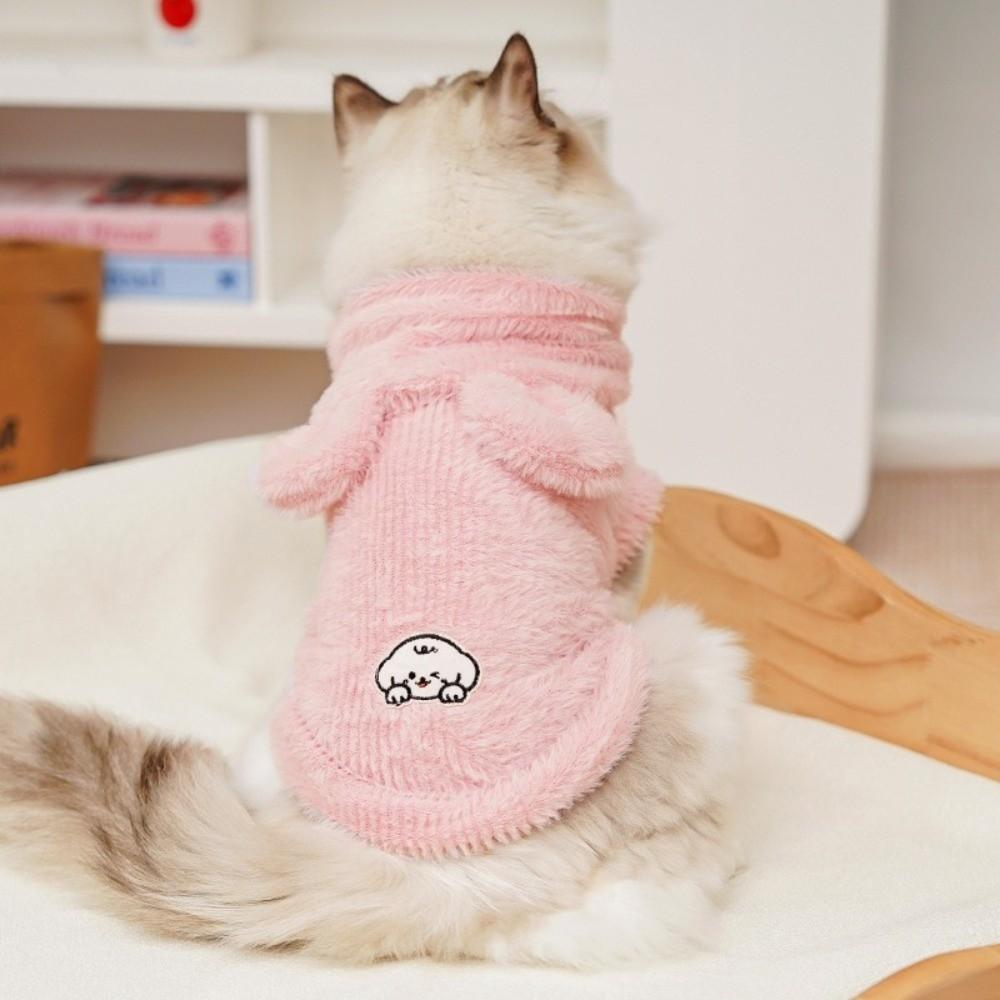 Cute Pet Hooded Vest Solid Color Soft Pet Outfits Pet Supplies Flexible Pet Hooded Coat