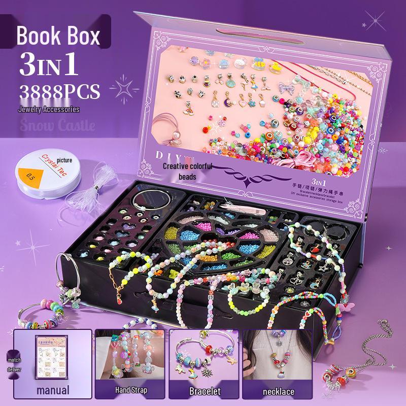 Children s Beaded Jewelry DIY Set: Princess Playhouse Toy for Girls Birthday Gift