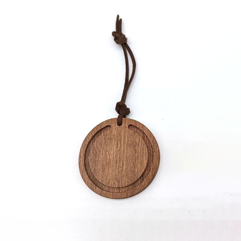 Black Walnut Wood Car Pendant Aroma Diffuser for Essential Oils and Incense