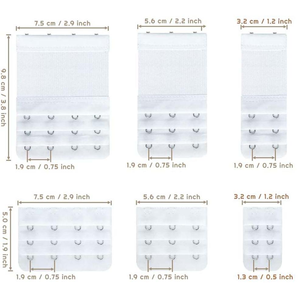 18 PCS Bra Extender Set – Adjustable Hook & Eye Strap Extenders for Comfort and Perfect Fit