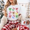 Pickleball Christmas T-Shirt, Santa Hat Pickleball Shirt, Red and Green Coquette Bow Tee