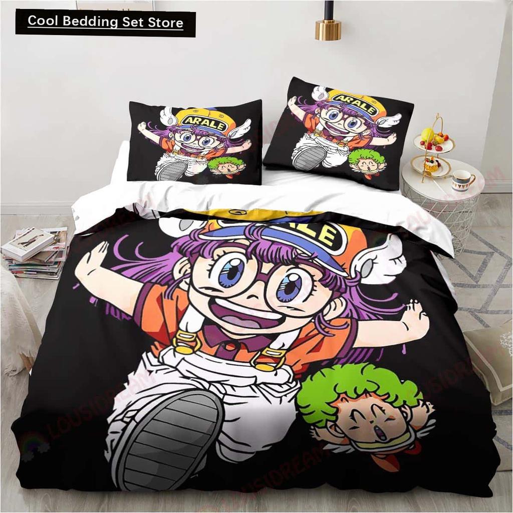 3D Cartoon DR S-Slump Arale 2/3pcs Bedding Set Sheet King Twin Double Child Bedding Set Mircofiber or Polyester Duvet Cover Sets