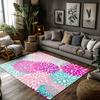 Floral Area Rug Washable Non Slip Indoor Outdoor Carpet Home Decor Living Room Bedroom Floor Mat Washable Rugs