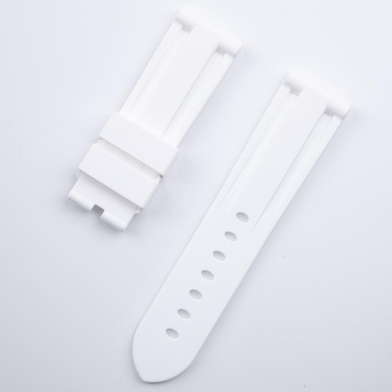 Soft Liquid Nature Silicone 22mm 24mm Black Blue Red Yellow White Green Watch Band Tang Buckle For Panerai Strap Watchband